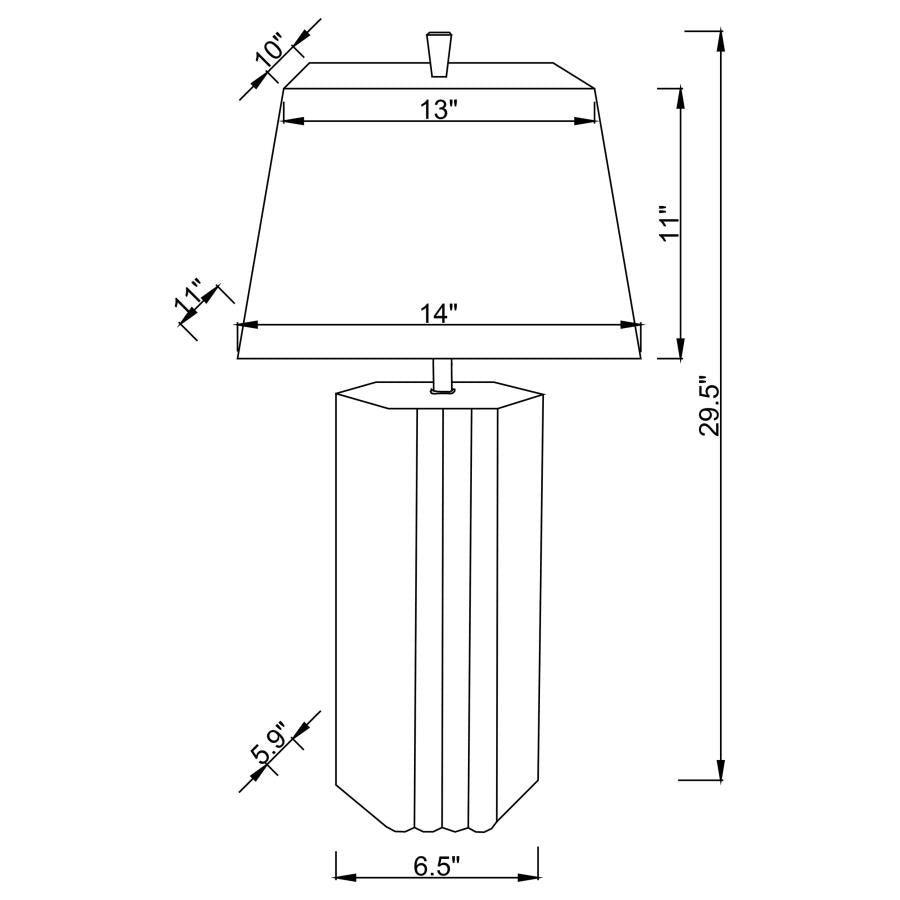 ELENA 30-INCH SQUARE TAPERED MIRRORED TABLE LAMP BROWN - Closeout Deal
