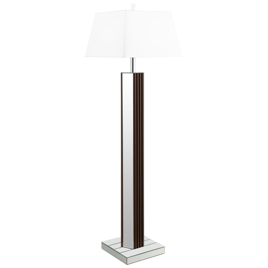 ELENA 67-INCH SQUARE TAPERED MIRRORED FLOOR LAMP BROWN - Closeout Deal