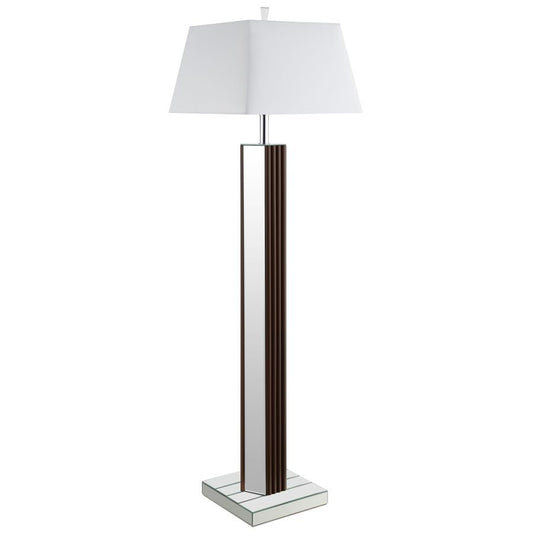 ELENA 67-INCH SQUARE TAPERED MIRRORED FLOOR LAMP BROWN - Closeout Deal