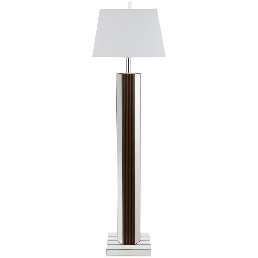 ELENA 67-INCH SQUARE TAPERED MIRRORED FLOOR LAMP BROWN - Closeout Deal