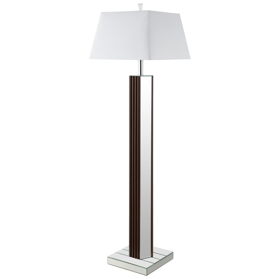 ELENA 67-INCH SQUARE TAPERED MIRRORED FLOOR LAMP BROWN - Closeout Deal