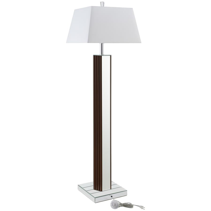 ELENA 67-INCH SQUARE TAPERED MIRRORED FLOOR LAMP BROWN - Closeout Deal