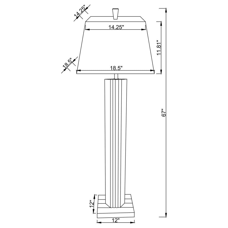 ELENA 67-INCH SQUARE TAPERED MIRRORED FLOOR LAMP BROWN - Closeout Deal