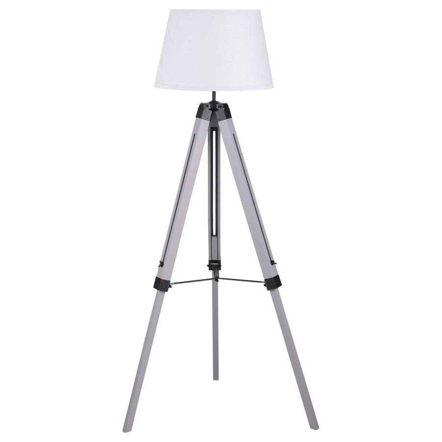 DAYTON 56-INCH EMPIRE SHADE METAL TRIPOD FLOOR LAMP GREY - Closeout Deal
