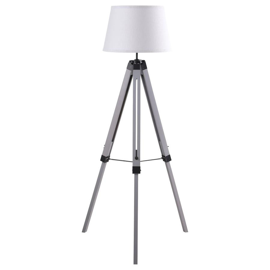 DAYTON 56-INCH EMPIRE SHADE METAL TRIPOD FLOOR LAMP GREY - Closeout Deal