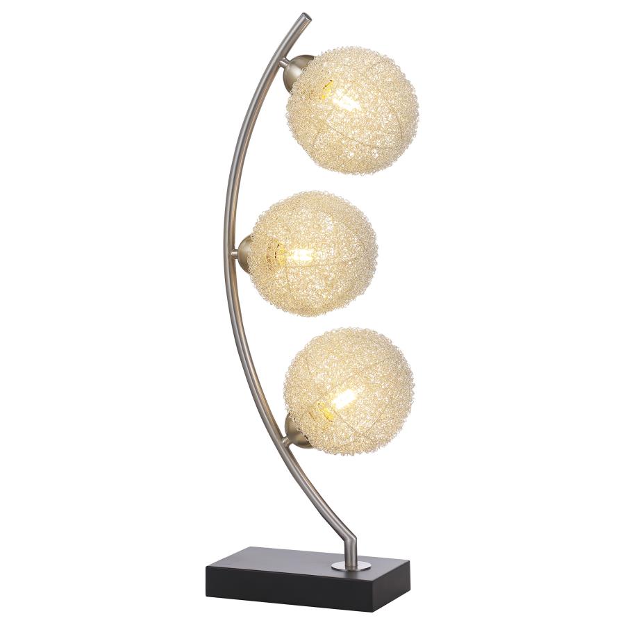 CLAUDIA 30-INCH WOVEN SPHERICAL METAL TABLE LAMP BLACK - Closeout Deal