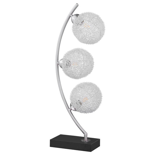 CLAUDIA 30-INCH WOVEN SPHERICAL METAL TABLE LAMP BLACK - Closeout Deal