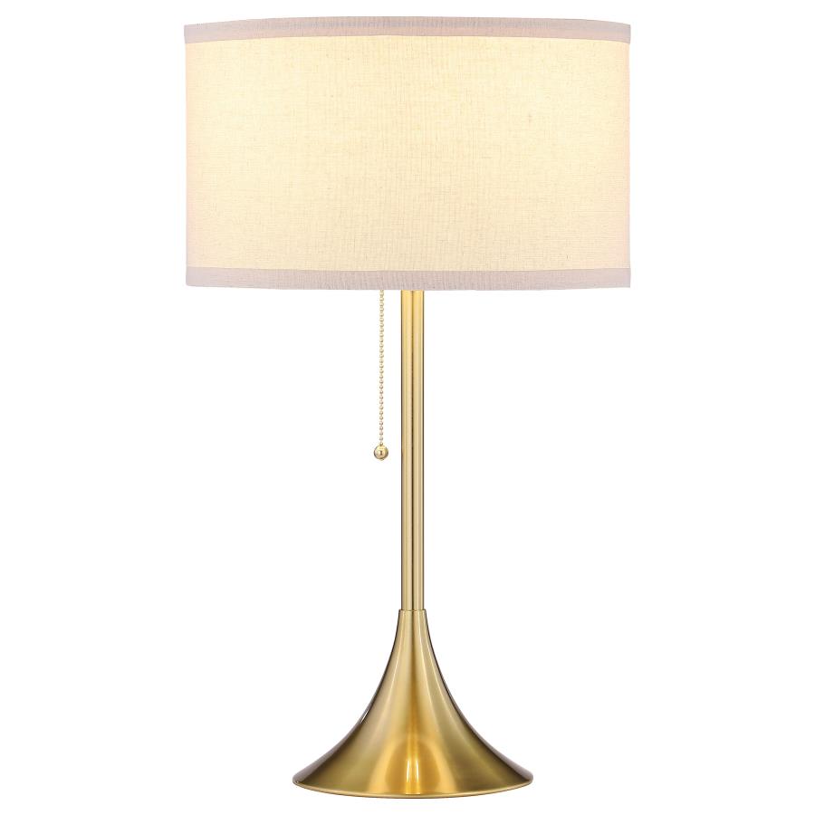 ELMIRA 24-INCH DRUM SHADE METAL TABLE LAMP GOLD - Closeout Deal