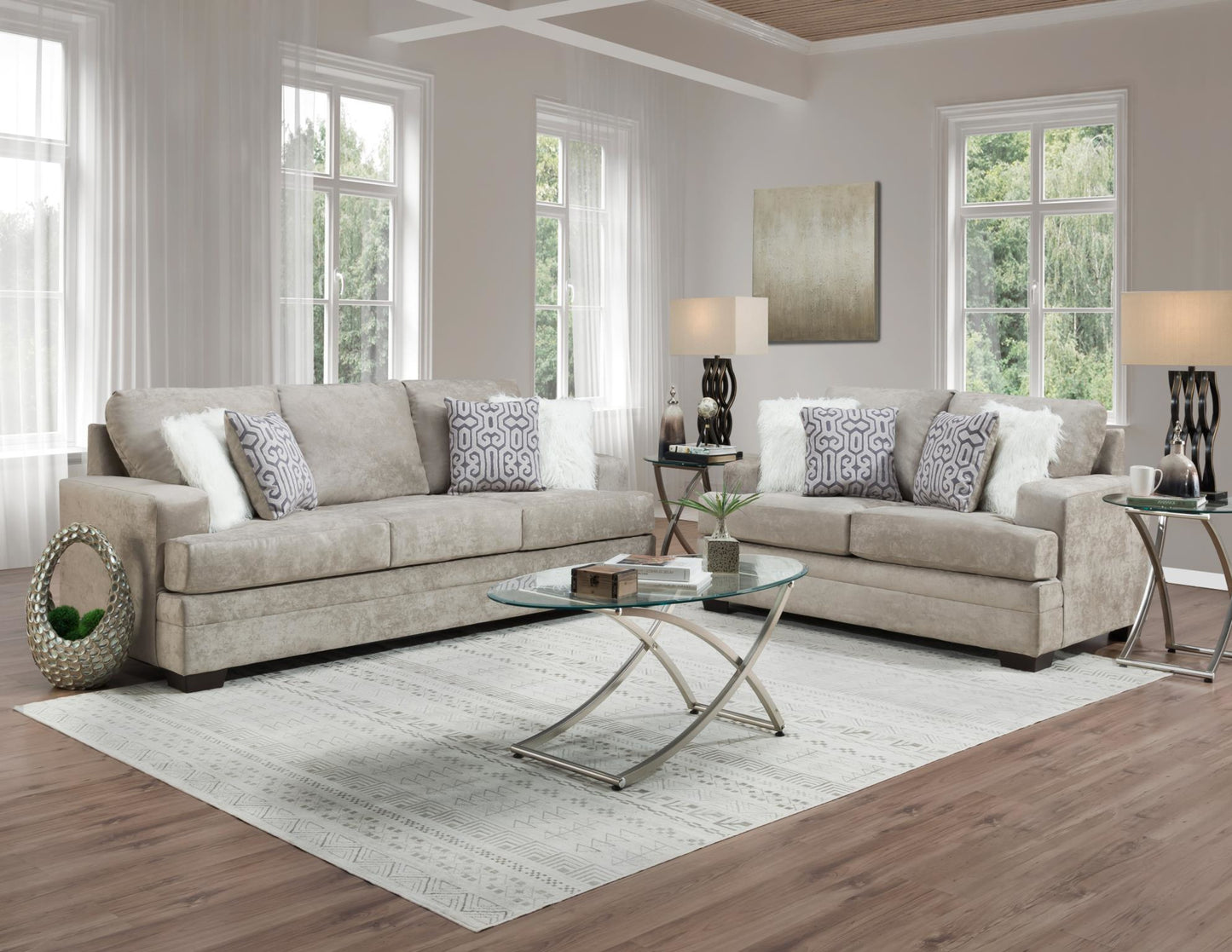 Hearth Cement Sofa and Loveseat Set