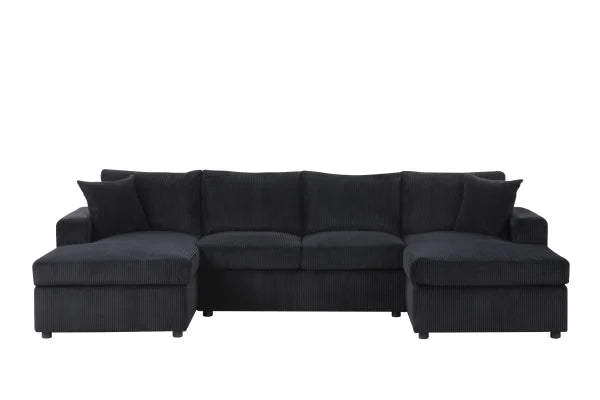 Zack Black Corduroy Sectional