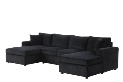 Zack Black Corduroy Sectional