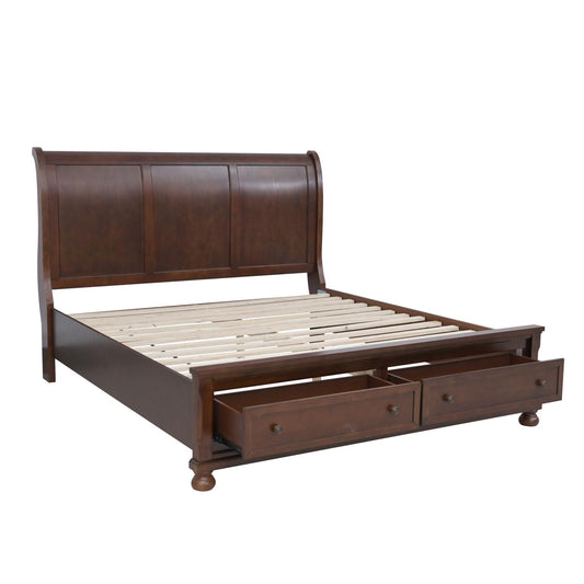 Eliana King Bed Frame - Cherry Brown