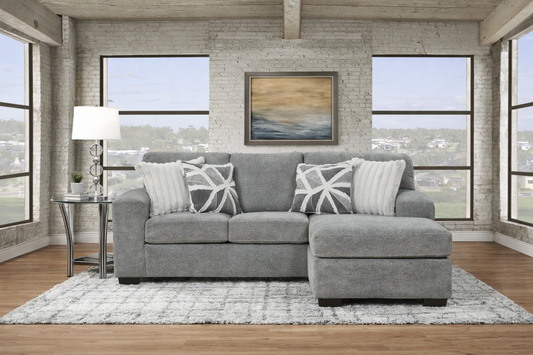 Posh Grey Sofa Chaise - Light Grey Fabric Sofa Chaise