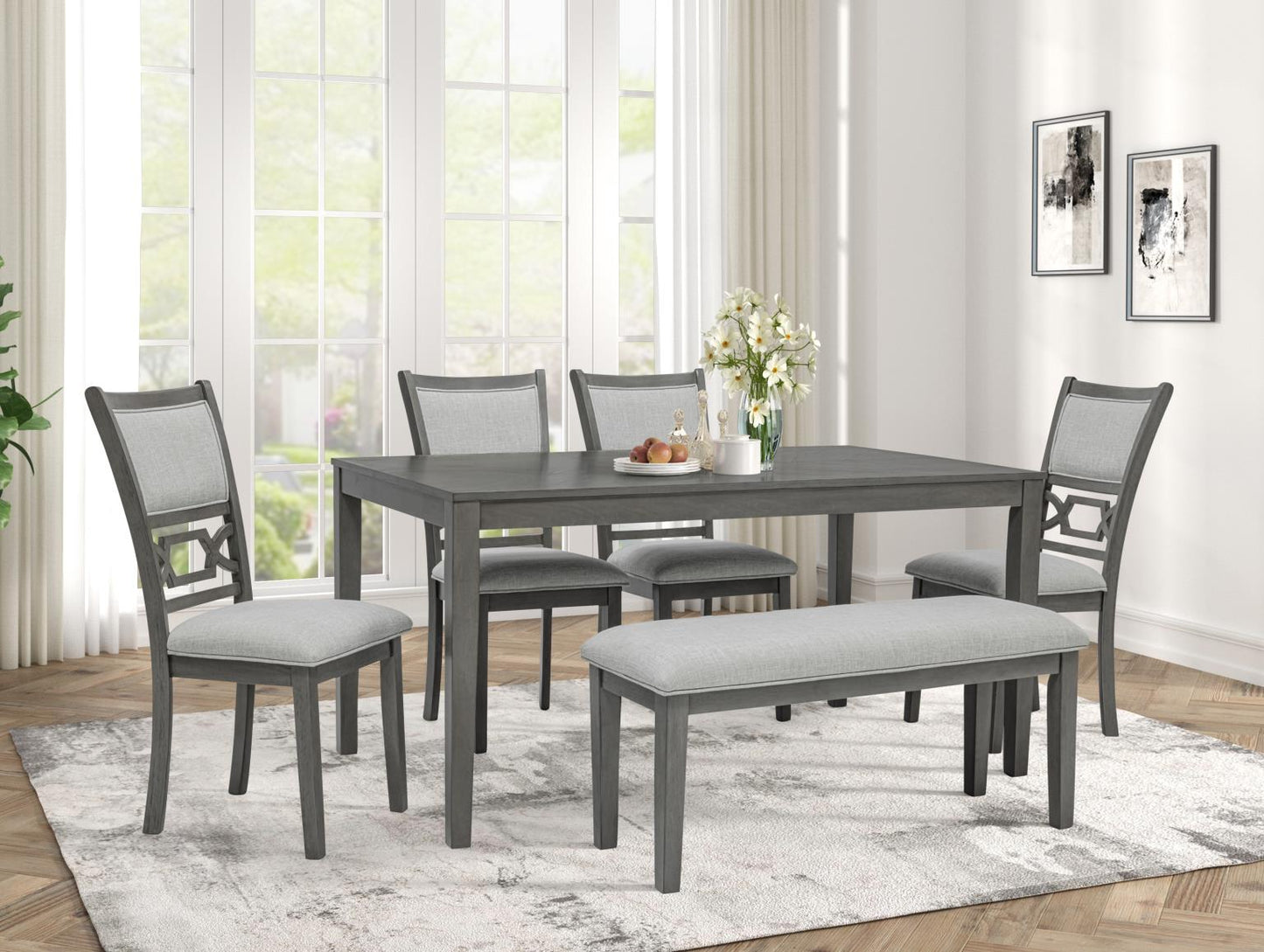 Amara 6 Piece Gray Dining Set