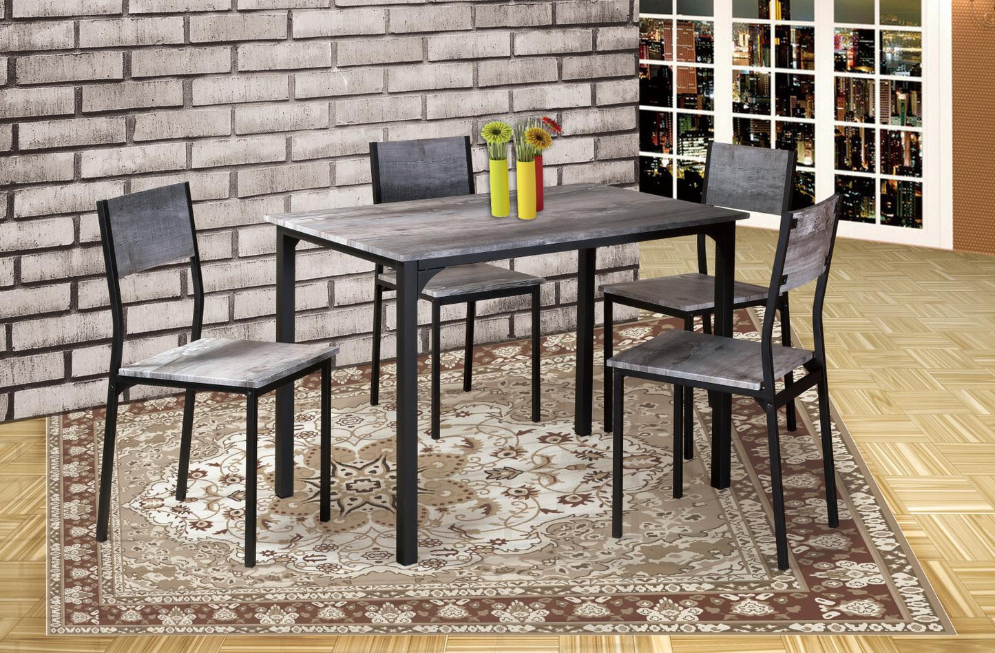 Nox 5 Piece Dining Set, Table and 4 Chairs