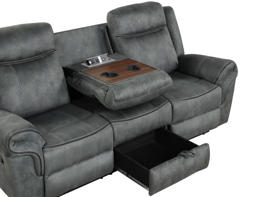 Palm Grey Reclining Living Room Set