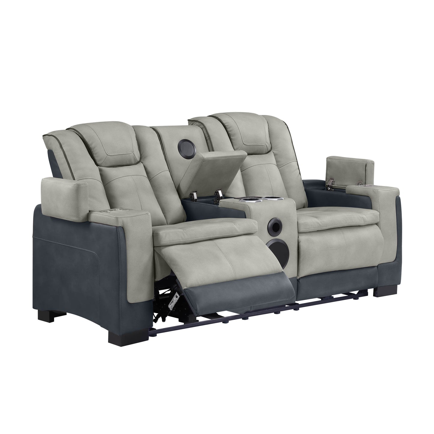 Molly Power Reclining Loveseat - Grey Beige