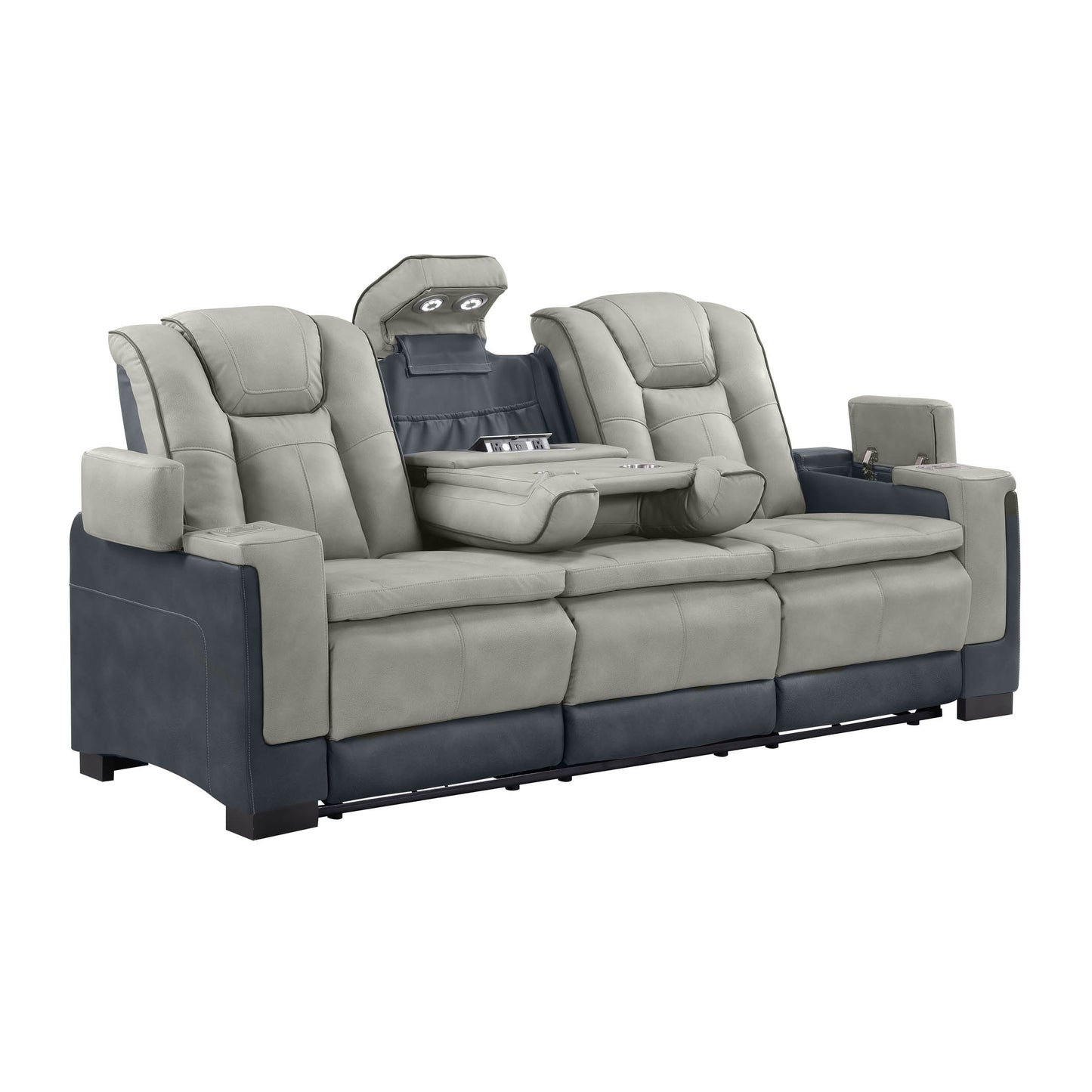Molly Power Reclining Sofa - Grey Beige