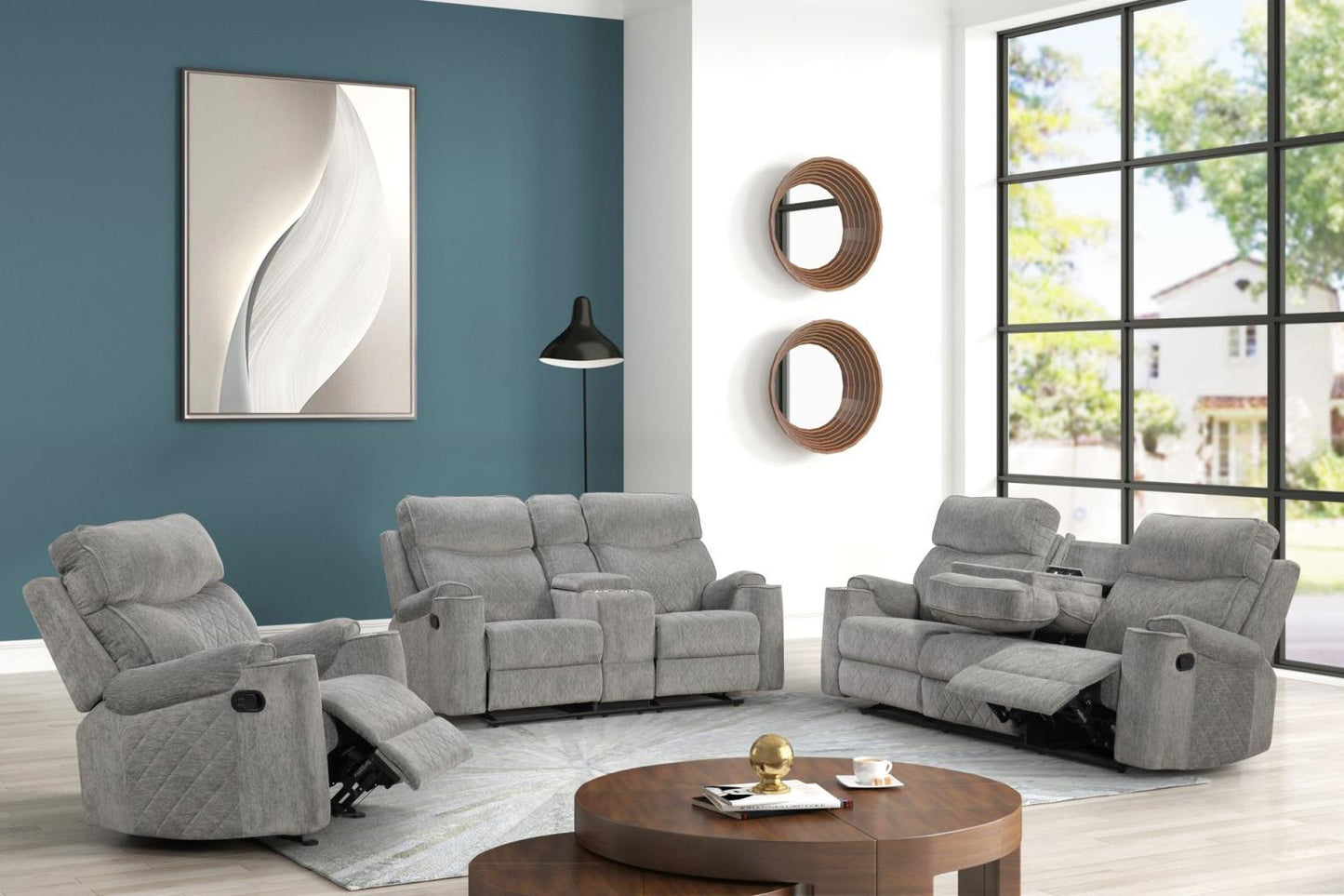 Grande Grey Reclining Living Room Collection