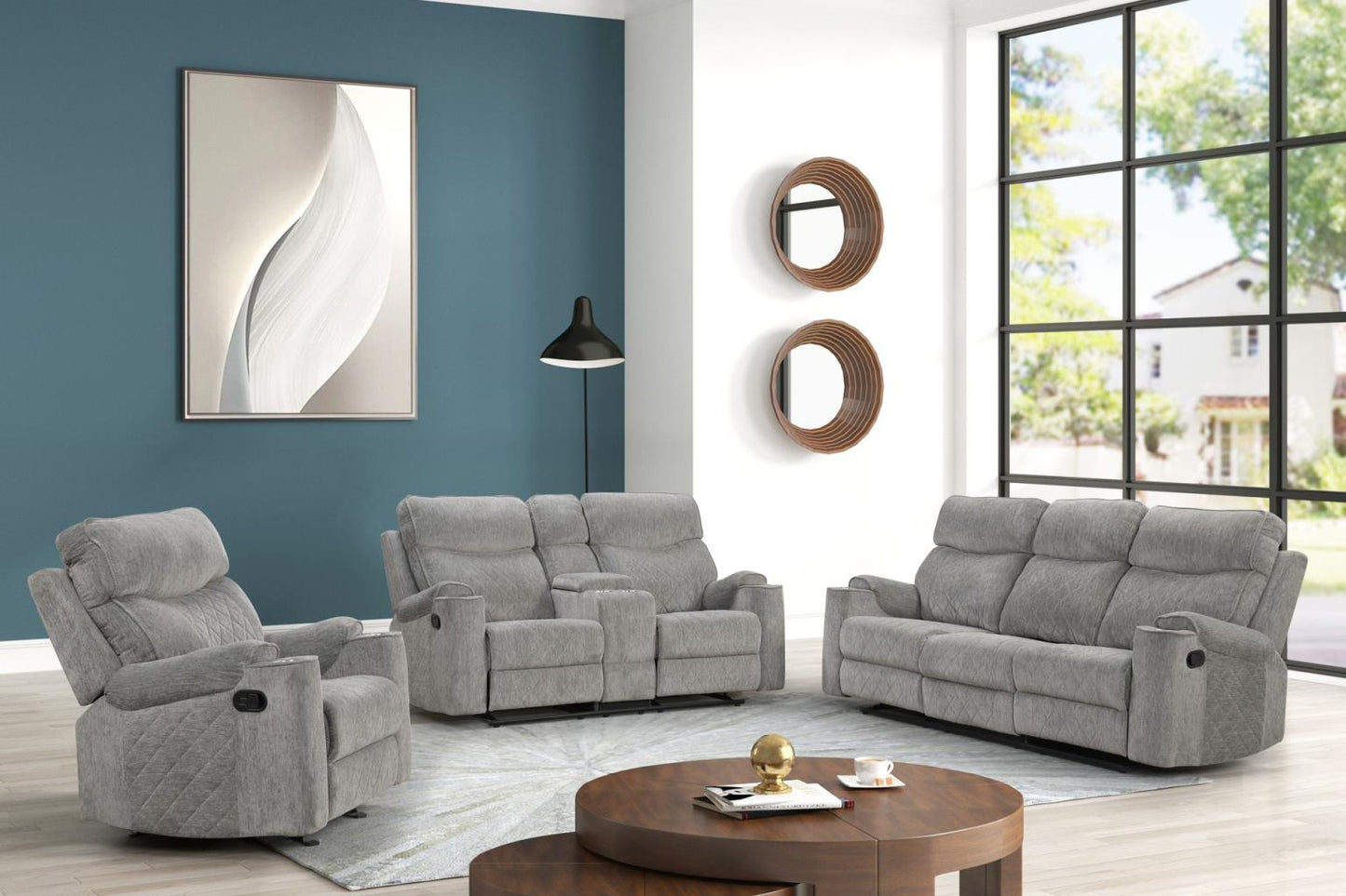 Grande Grey Reclining Living Room Collection