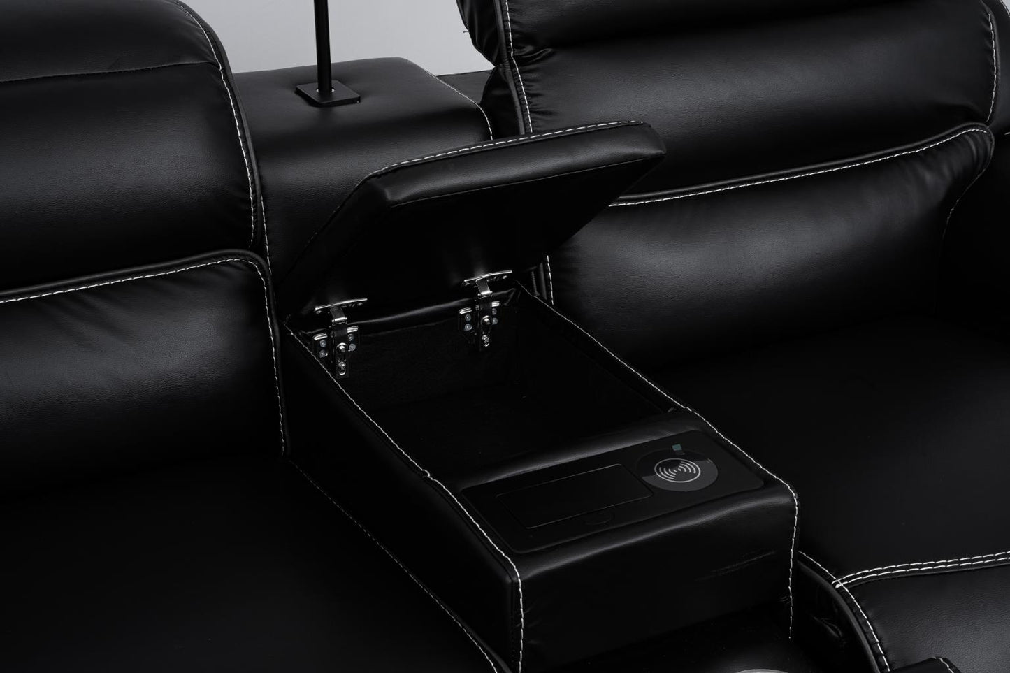 London Power Recline Loveseat With Power Headrest, Power Source , Wireless Charger, Pull-Out Cup Holders, Reading Light, USB, Type C Charger, Zero Gravity