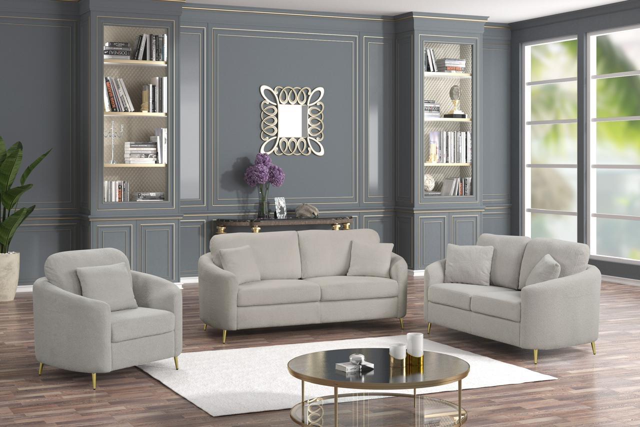 Albany 3 Piece Grey Living Room Set