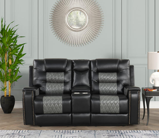 Cowboy Loveseat - Grey on Black