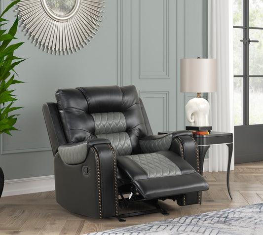 Cowboy Recliner - Grey on Black