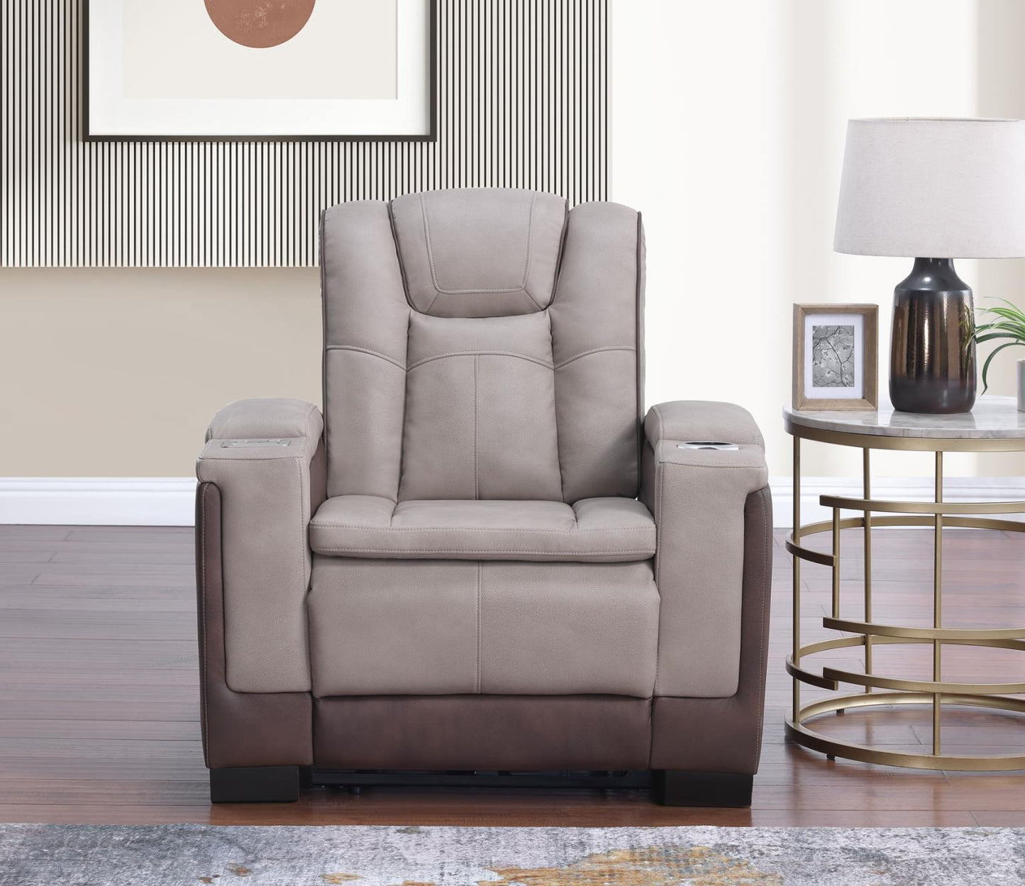 Molly Power Recliner - Brown Beige