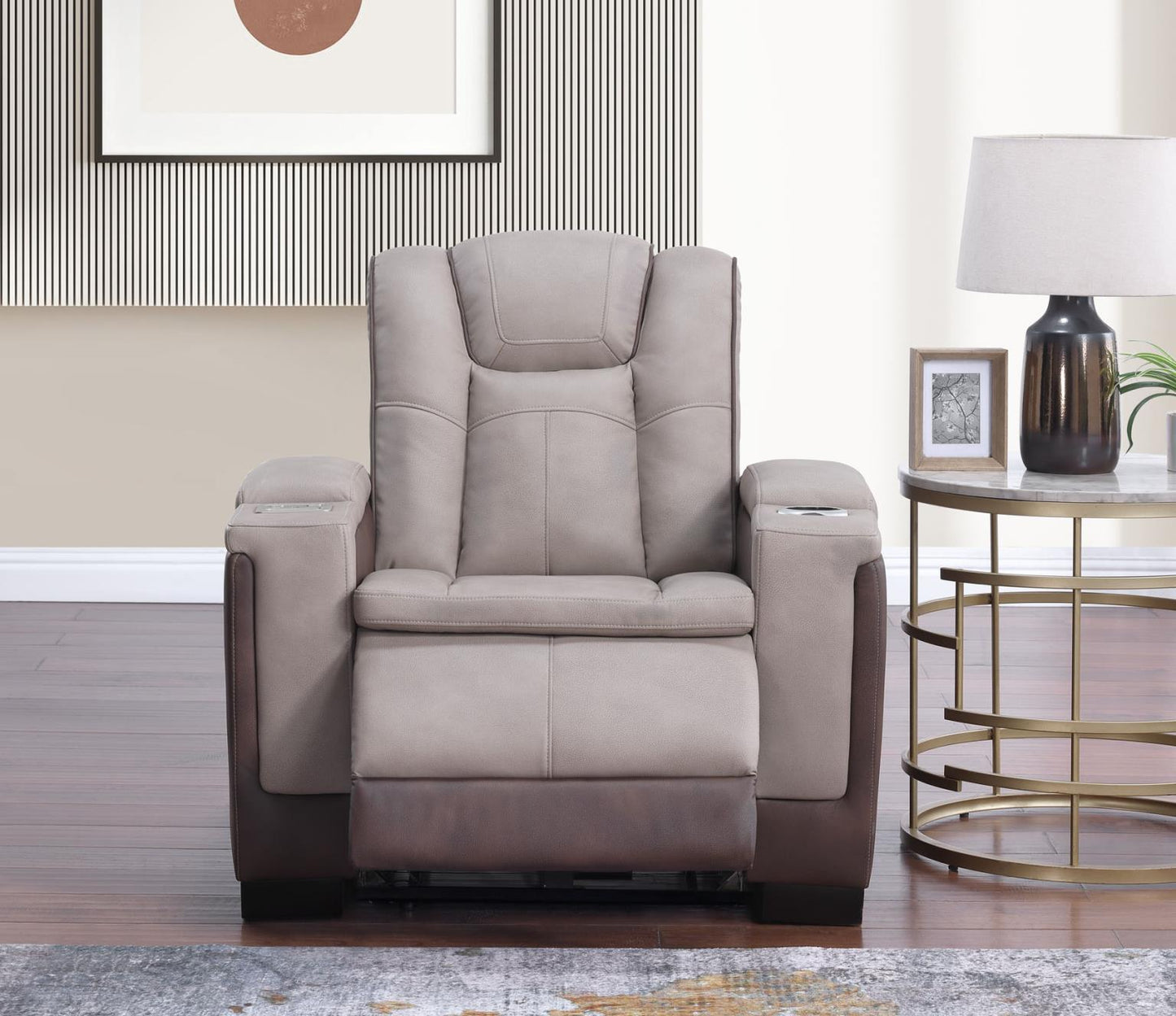 Molly Power Recliner - Brown Beige