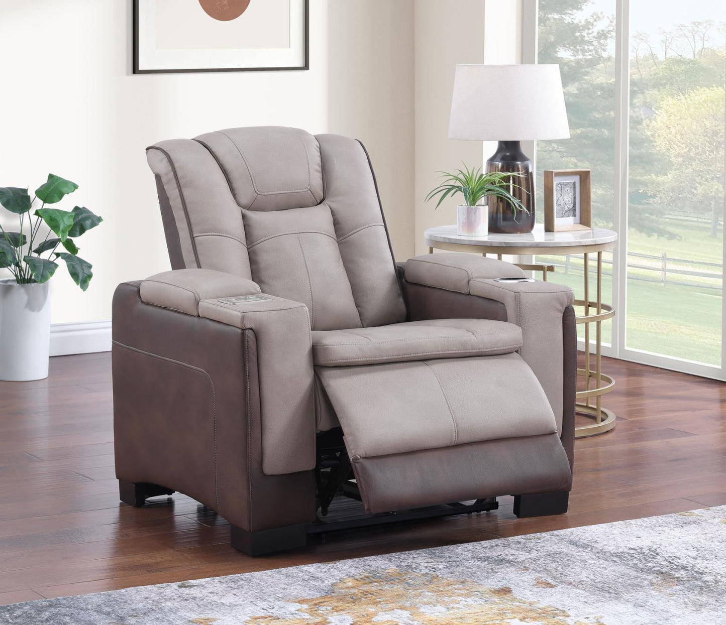 Molly Power Recliner - Brown Beige