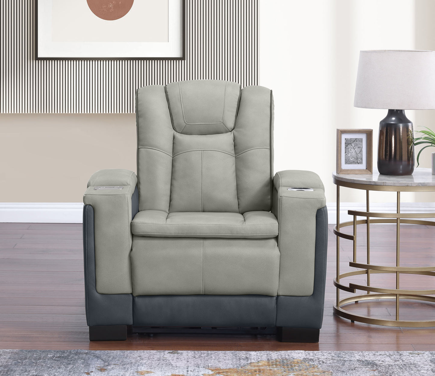 Molly Power Recliner - Grey Beige