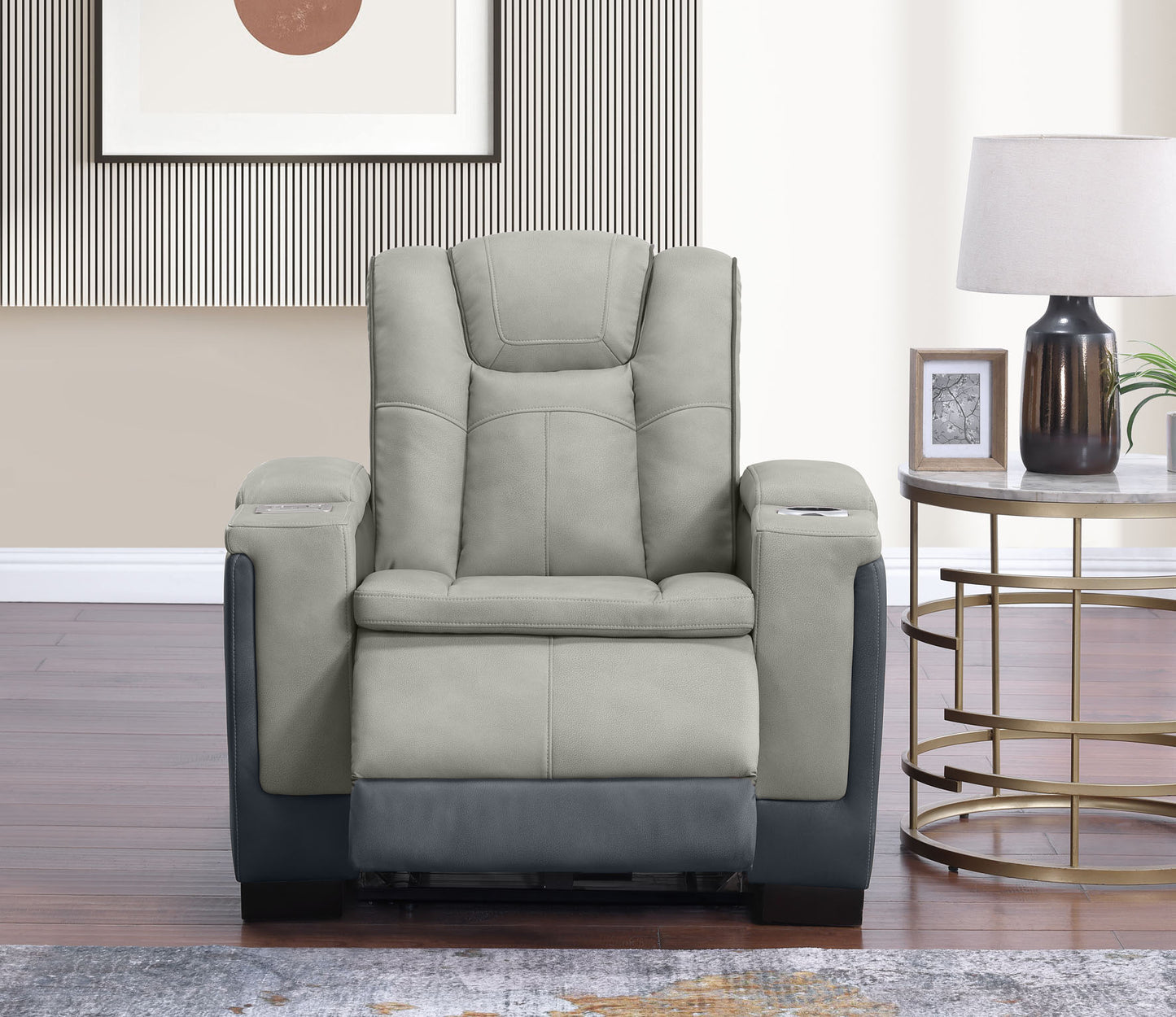 Molly Power Recliner - Grey Beige
