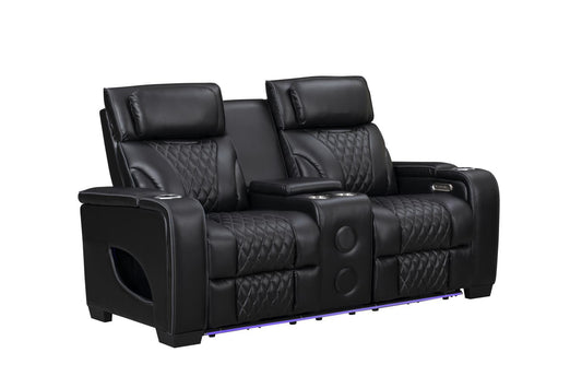 Mac Daddy Power Reclining Loveseat - Black