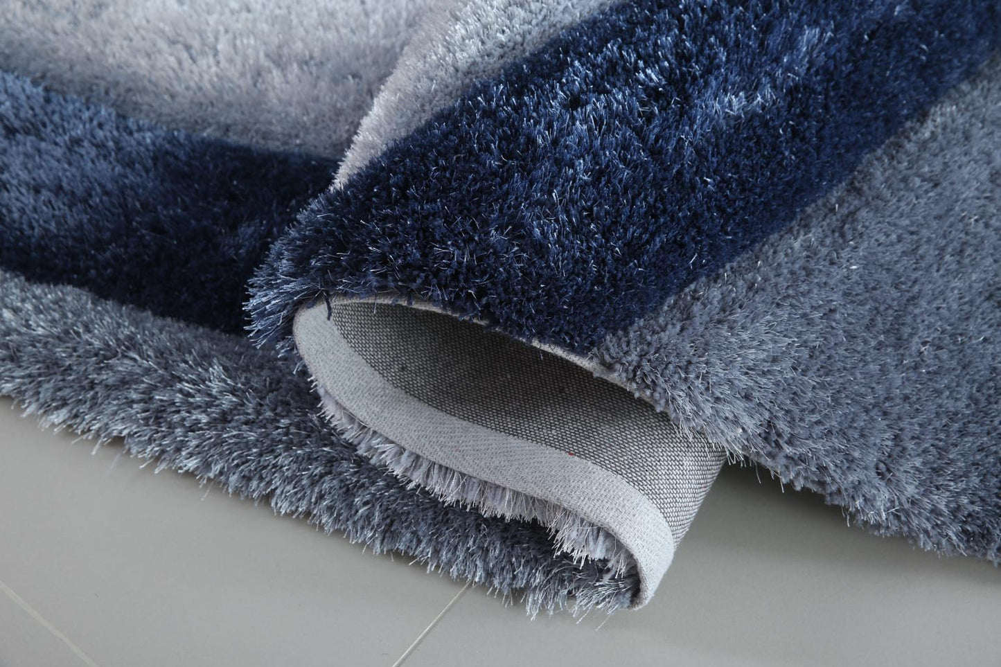Mateos Blue Grey Shag Rug