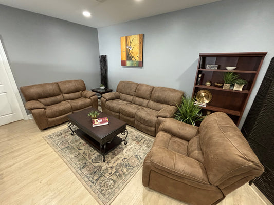Cozy Brown Reclining Living Room Set