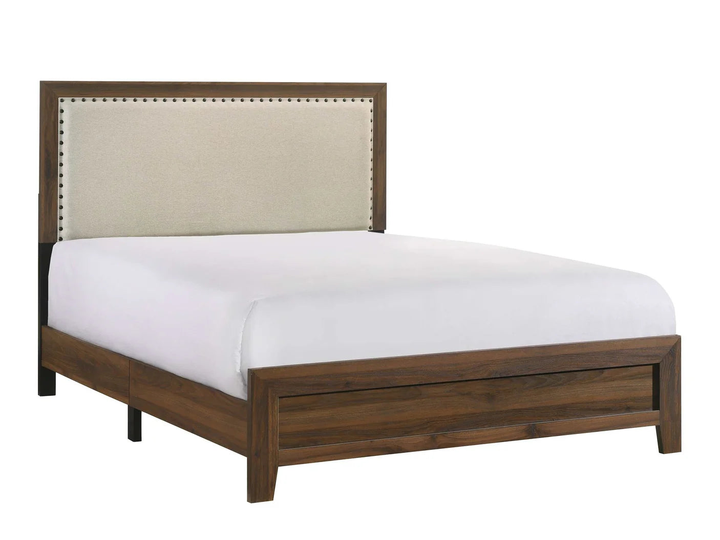 Reno King Bed Frame - Brown Upholstered