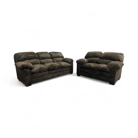 Percy Chocolate Sofa And Loveseat Set