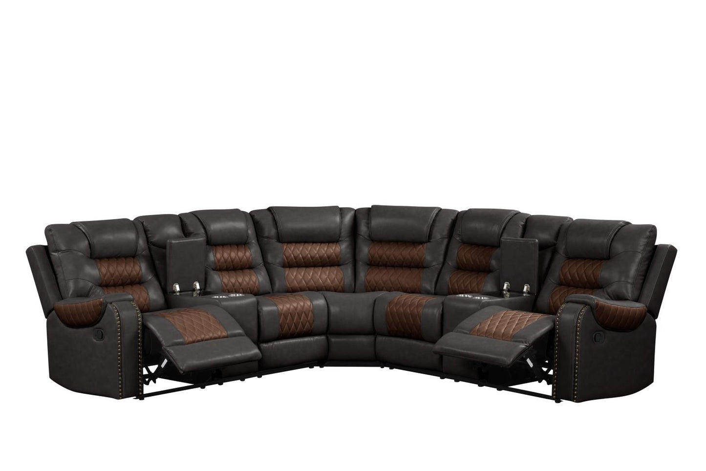 Cowboy Brown on Brown Reclining Sectional