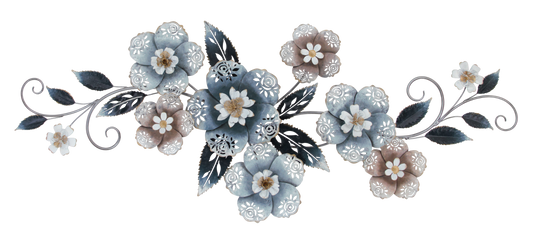 Exploding Blue Flowers Wall Art – 24"x58" Mixed Media
