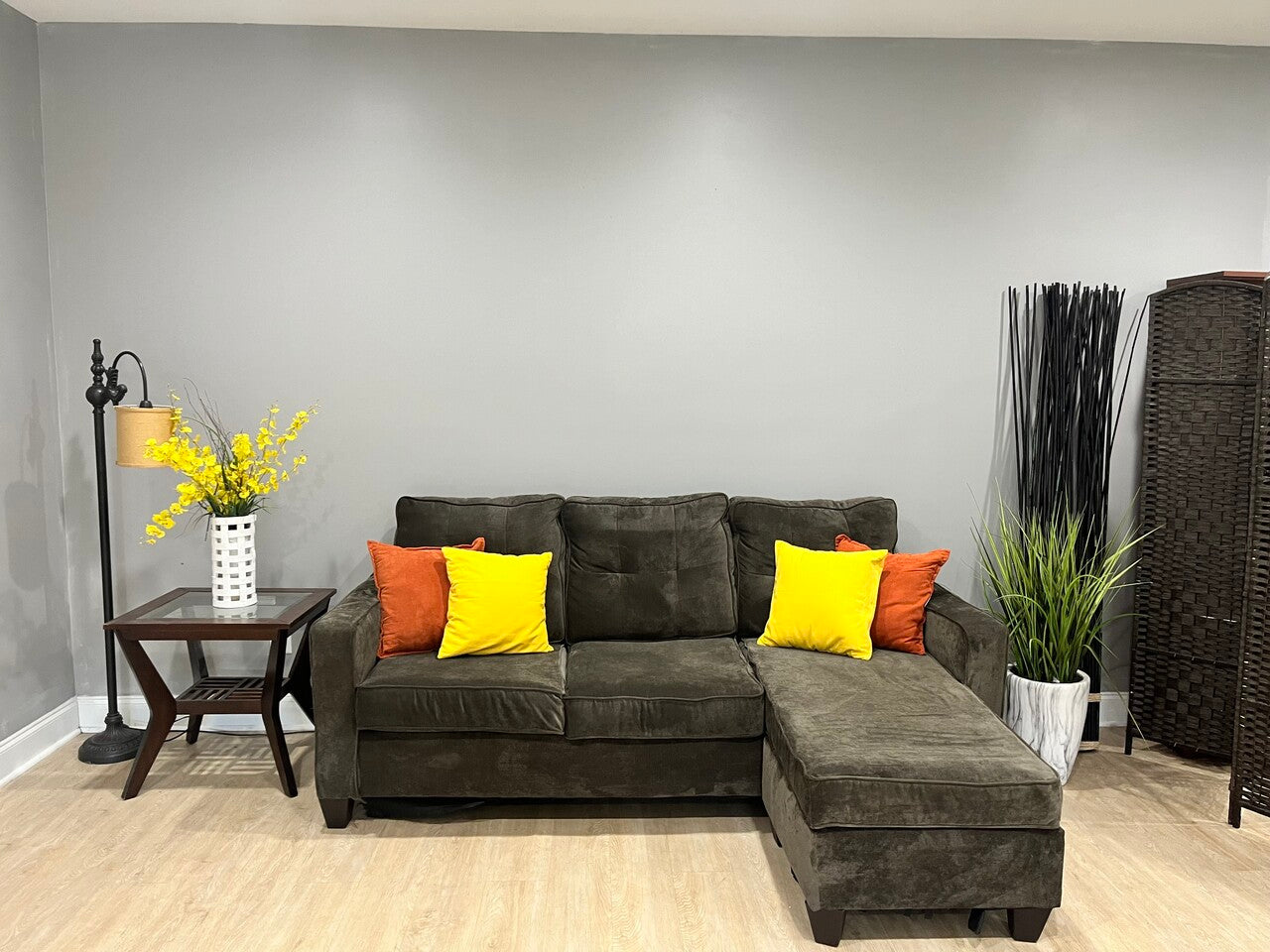 Charcoal Chaise Sectional