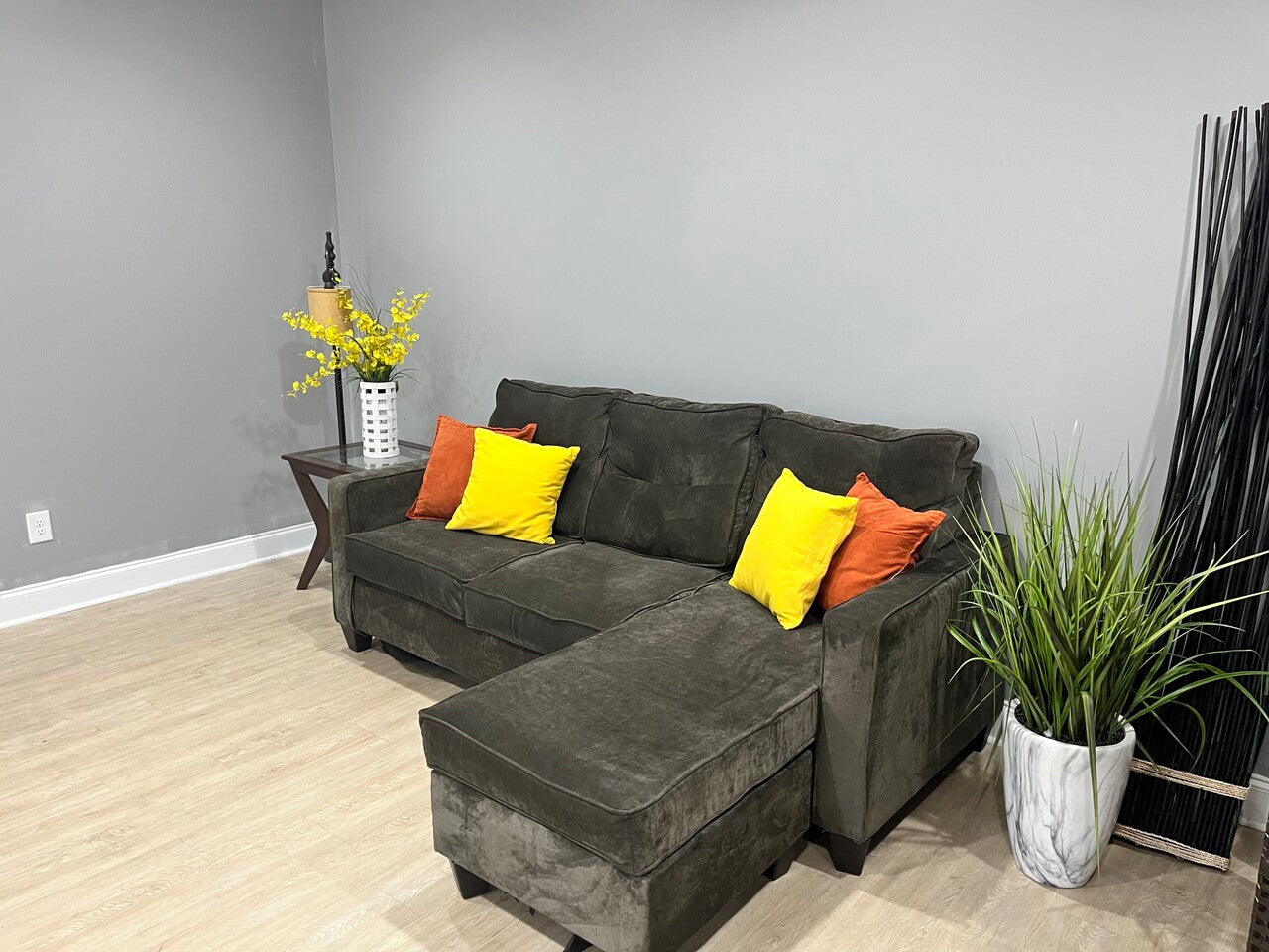 Charcoal Chaise Sectional