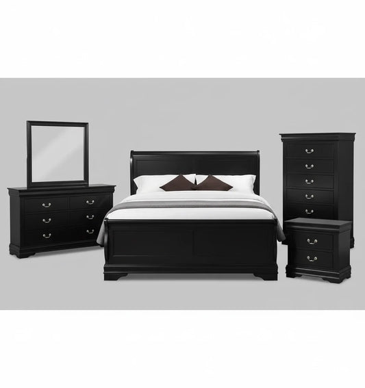 Austin King 5 Piece Bedroom Set - Black