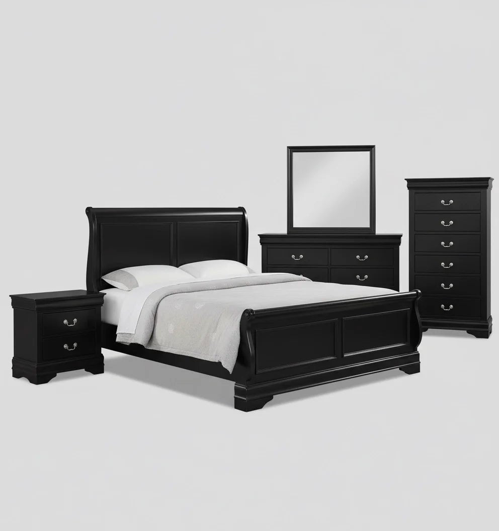 Austin Full 5 Piece Bedroom Set - Black